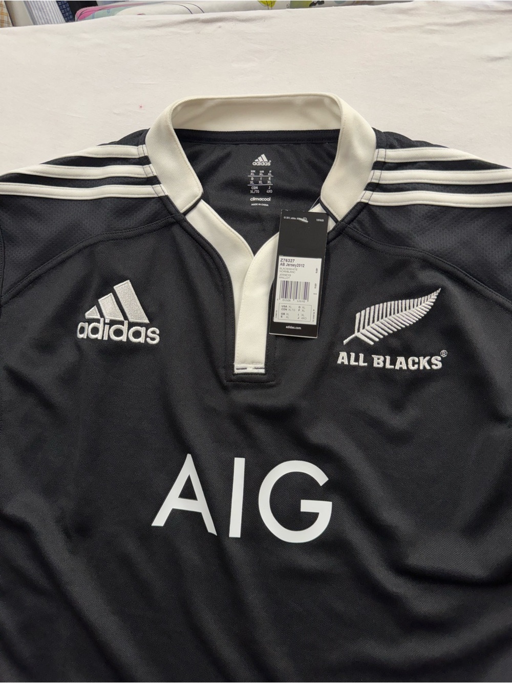 NEW Adidas New Zealand All Blacks Rugby Shirt AIG Jersey Mens XL 2011-2012